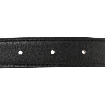 Hermes Swift Epsom 24mm Belt Strap 75 30 Black Etoupe 4 of 6