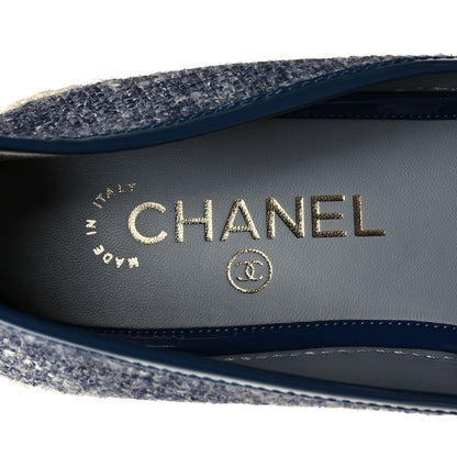 Chanel Fabric Patent Calfskin CC Espadrilles 38 Blue 8 of 8