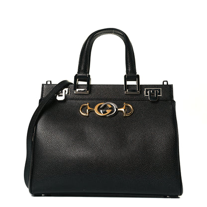 Gucci Grainy Calfskin Small Zumi Top Handle Bag Black 1 of 6