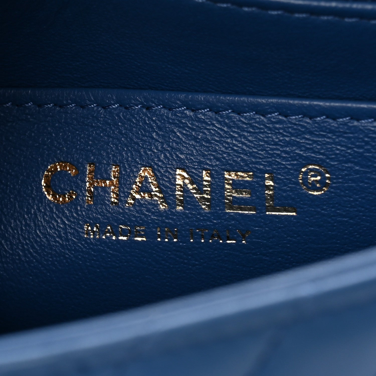 Chanel Lambskin Chevron Quilted Mini Square Flap Blue 6 of 10