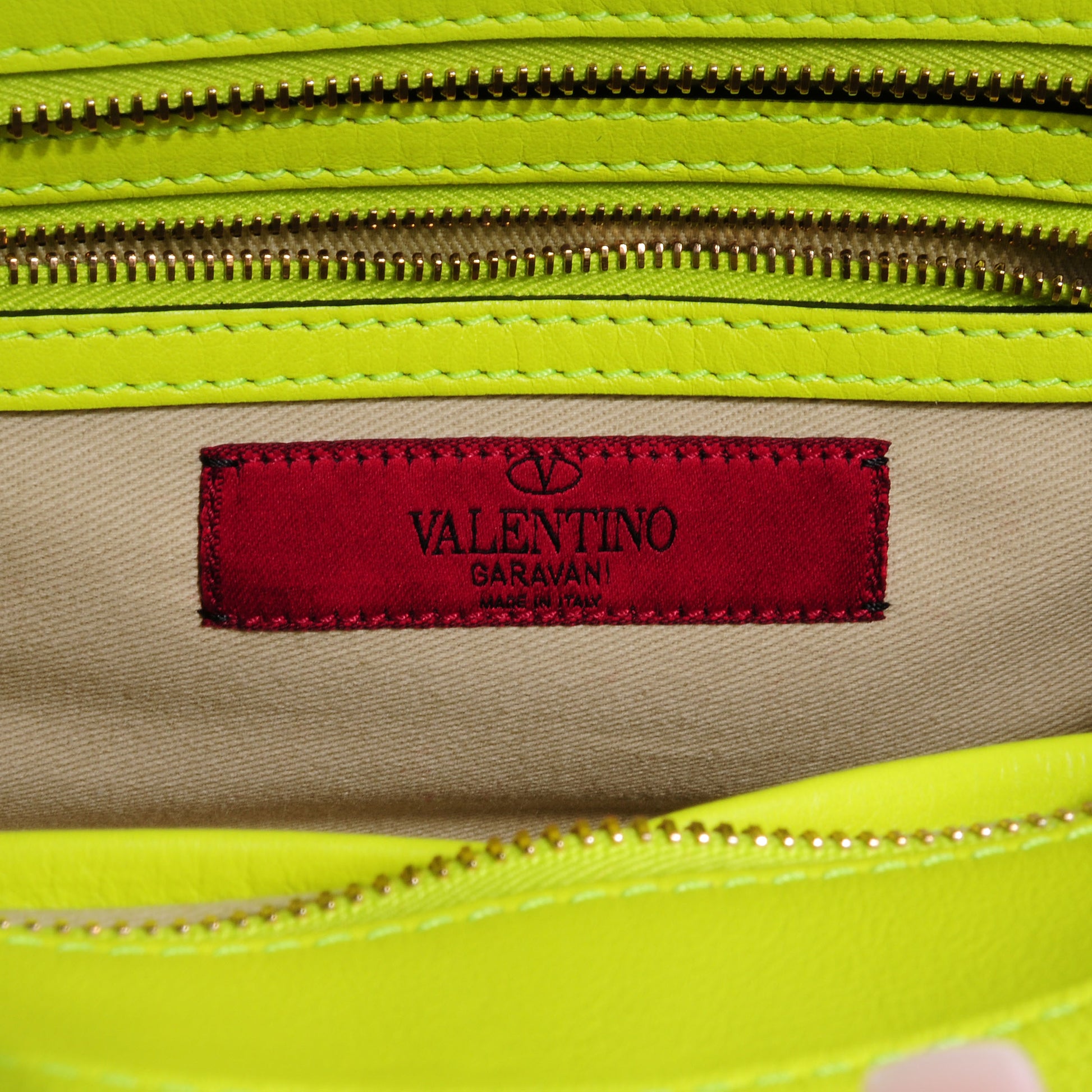 Valentino Garavani Vitello Small Rockstud Double Handle Tote Yellow Fluo 6 of 7