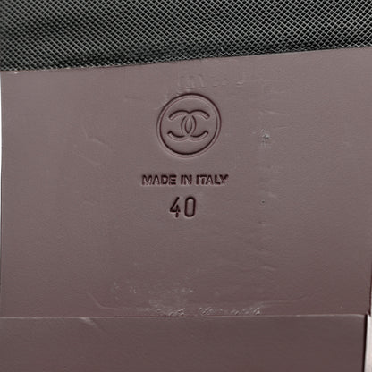 Chanel Calf Hair Suede Shearling Dad Sandals 40 Burgundy Black 8 of 9