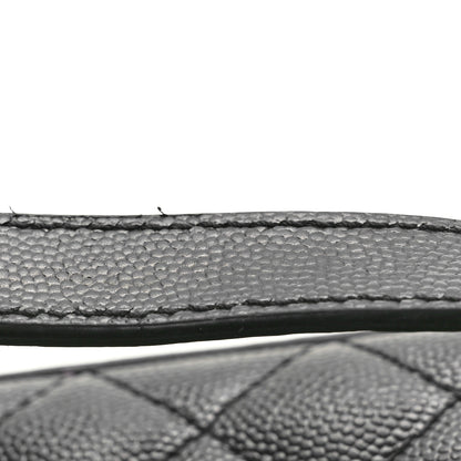 Saint Laurent Grain De Poudre Textured Mixed Matelasse Triquilt Medium Monogram Monochrome Satchel Black 10 of 10