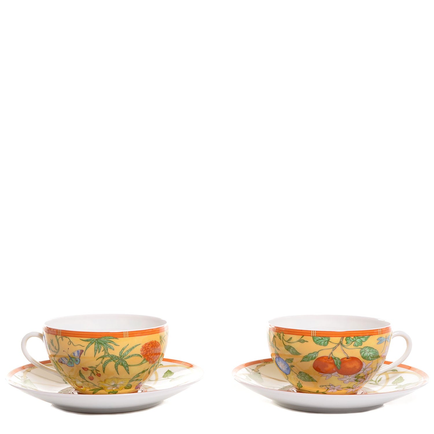 Hermes Porcelain La Siesta Breakfast Cup and Saucer Set of 2 1 of 8