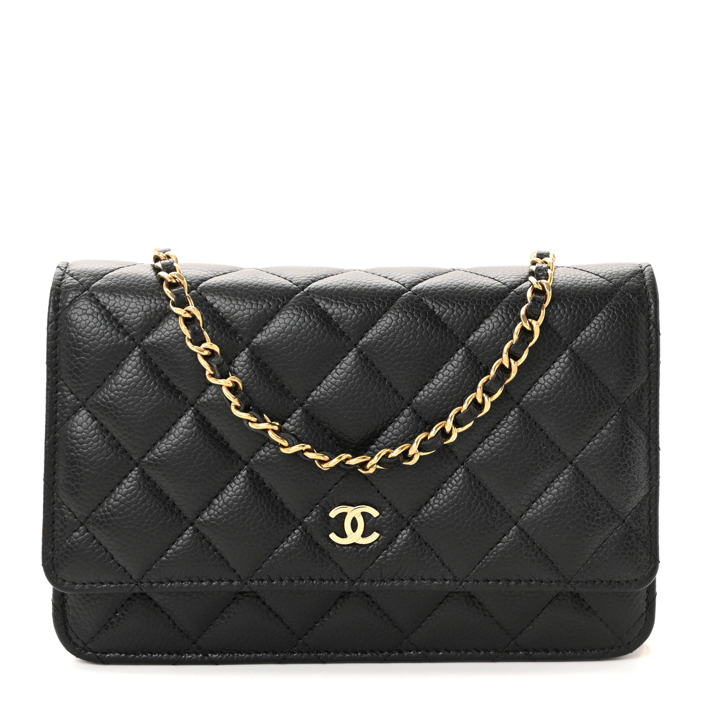 Caviar Quilted Wallet On Chain WOC Black