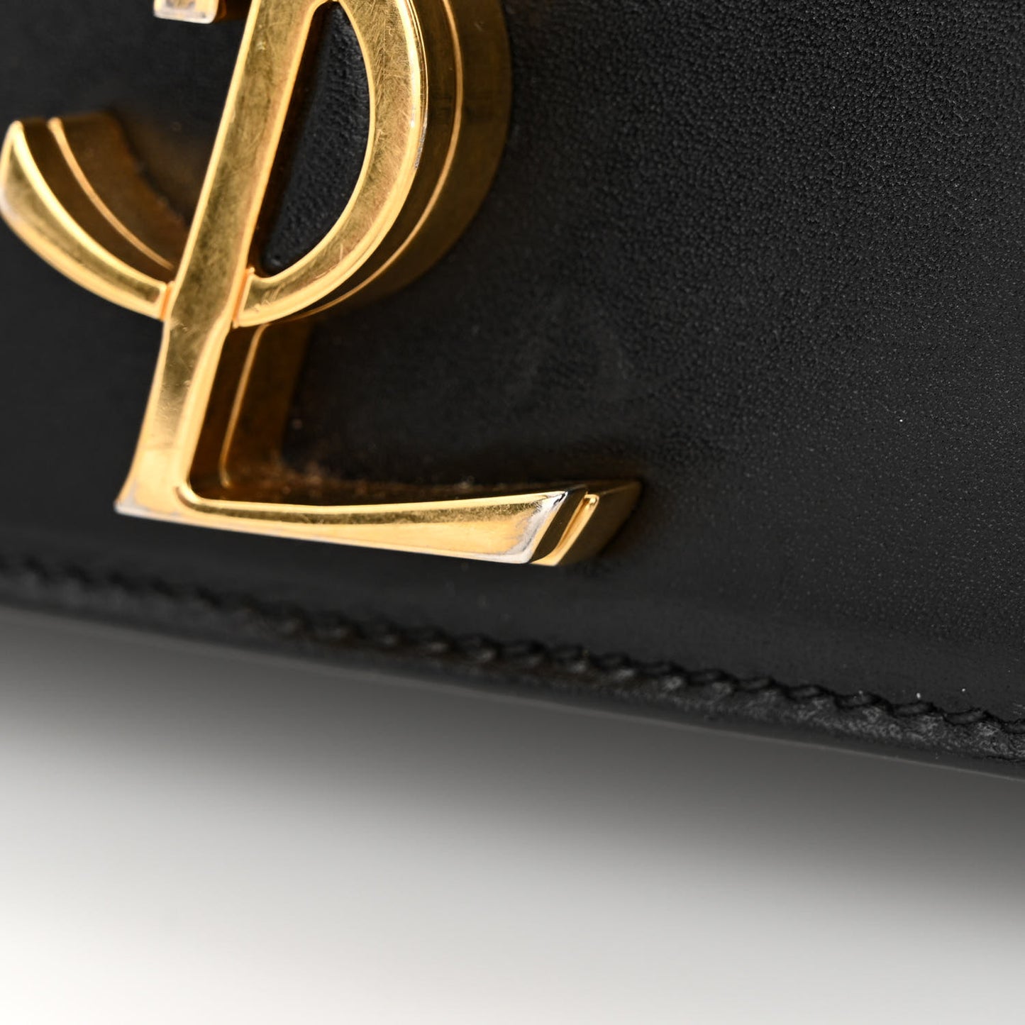 Smooth Calfskin Monogram Cassandra Clasp Bag Black