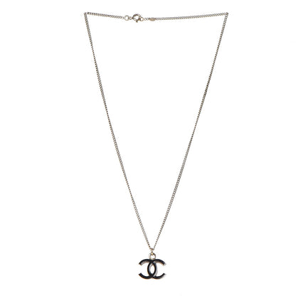 Chanel Enamel CC Pendant Necklace Black Gold 3 of 5