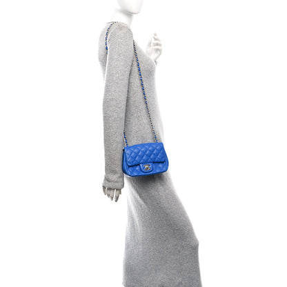 Chanel Lambskin Quilted Mini Square Flap Blue 3 of 11