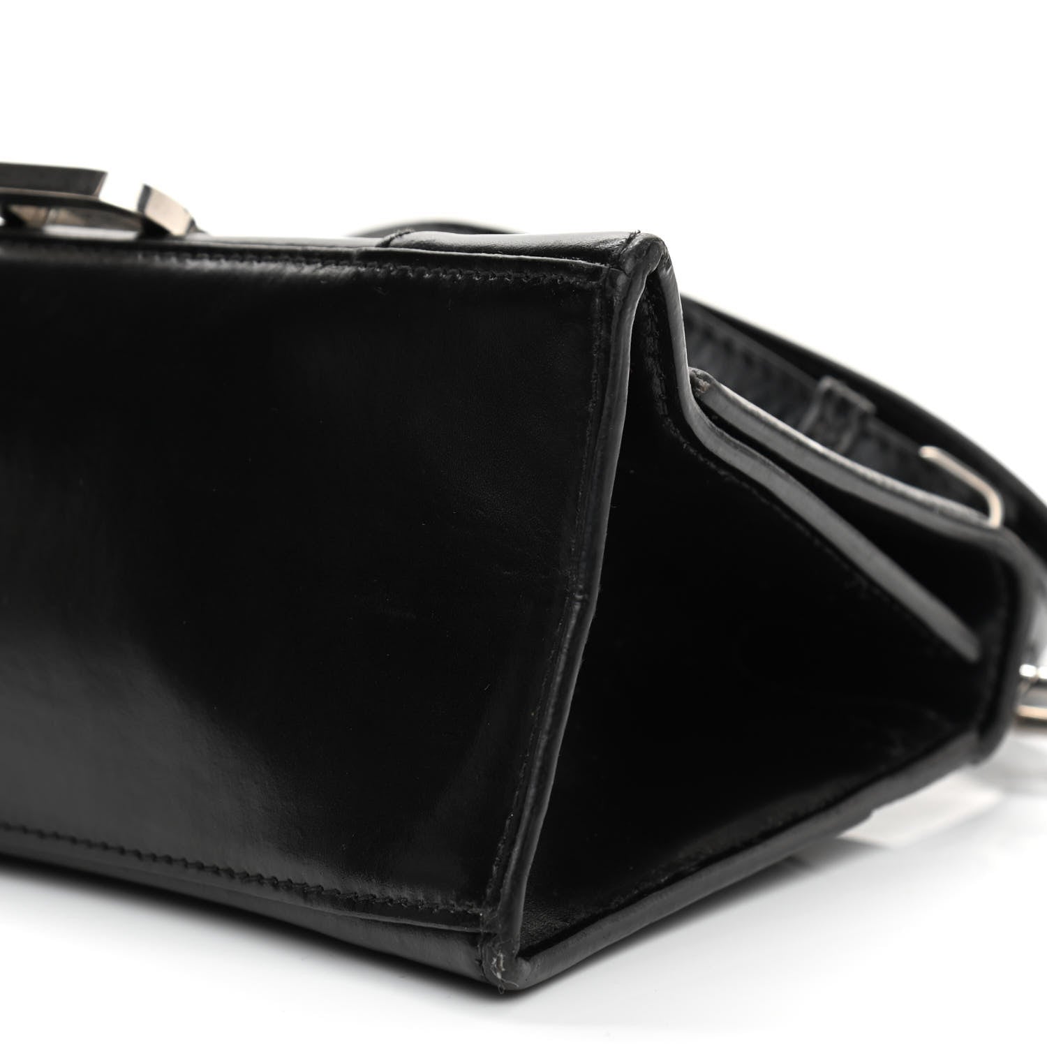 Balenciaga Shiny Box Calfskin Graffiti Logo Small Hourglass Top Handle Bag Black Silver 13 of 18