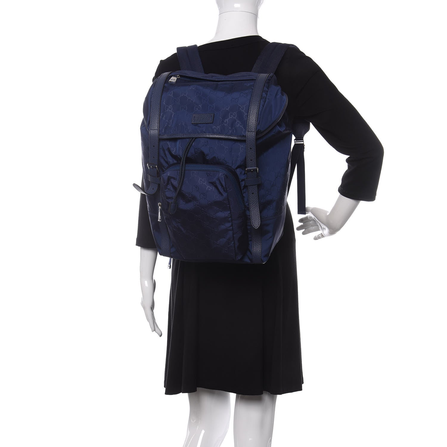 Gucci Nylon Monogram Medium Light Double Buckle Backpack Tide 2 of 9