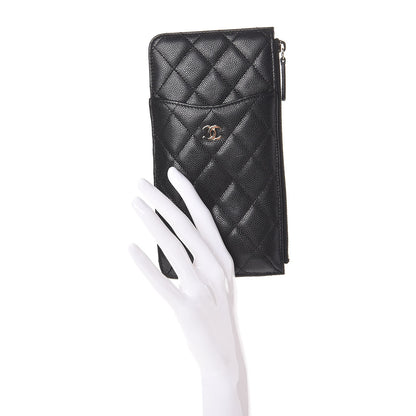 Chanel Caviar Quilted Classic Flat Wallet Pouch Black 2 of 8
