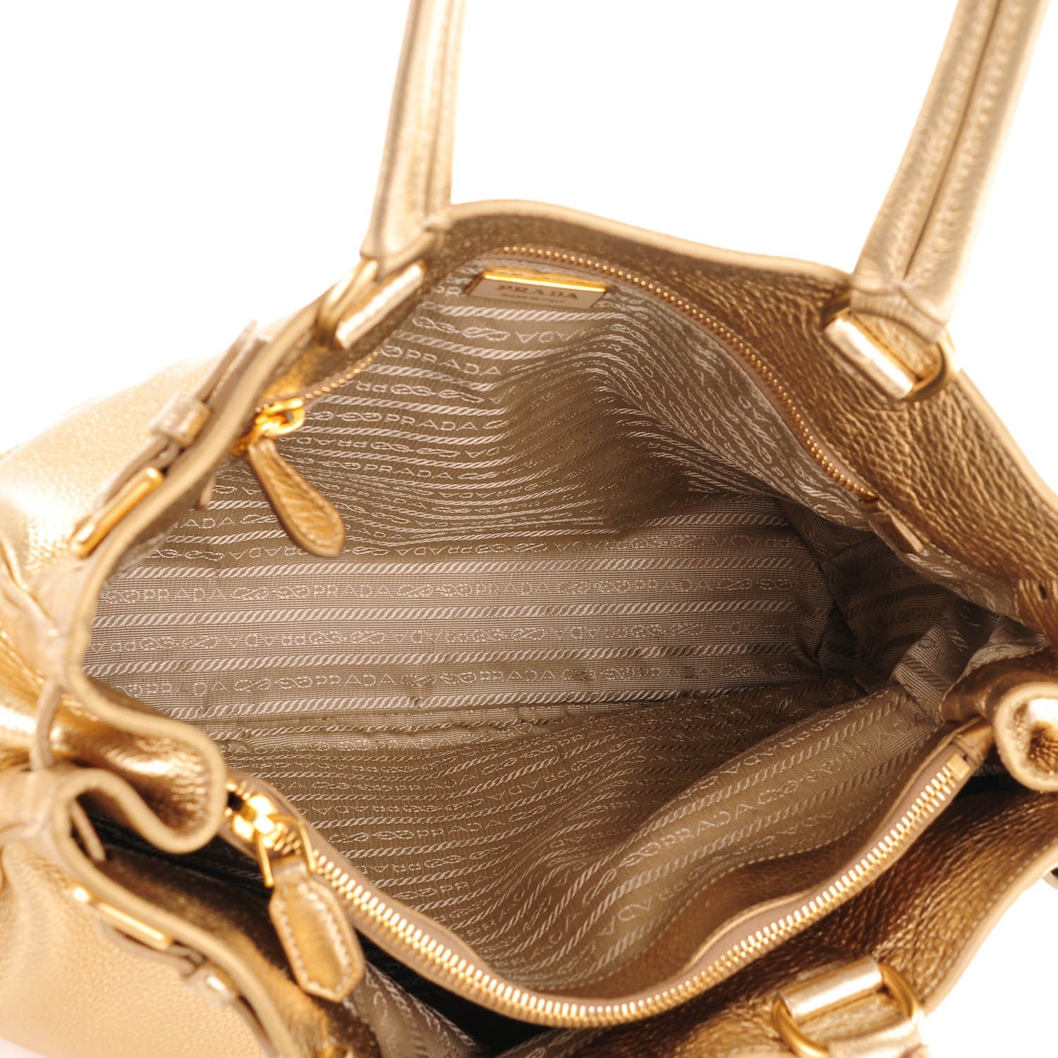 Prada Vitello Daino Shoulder Bag Platino 6 of 10