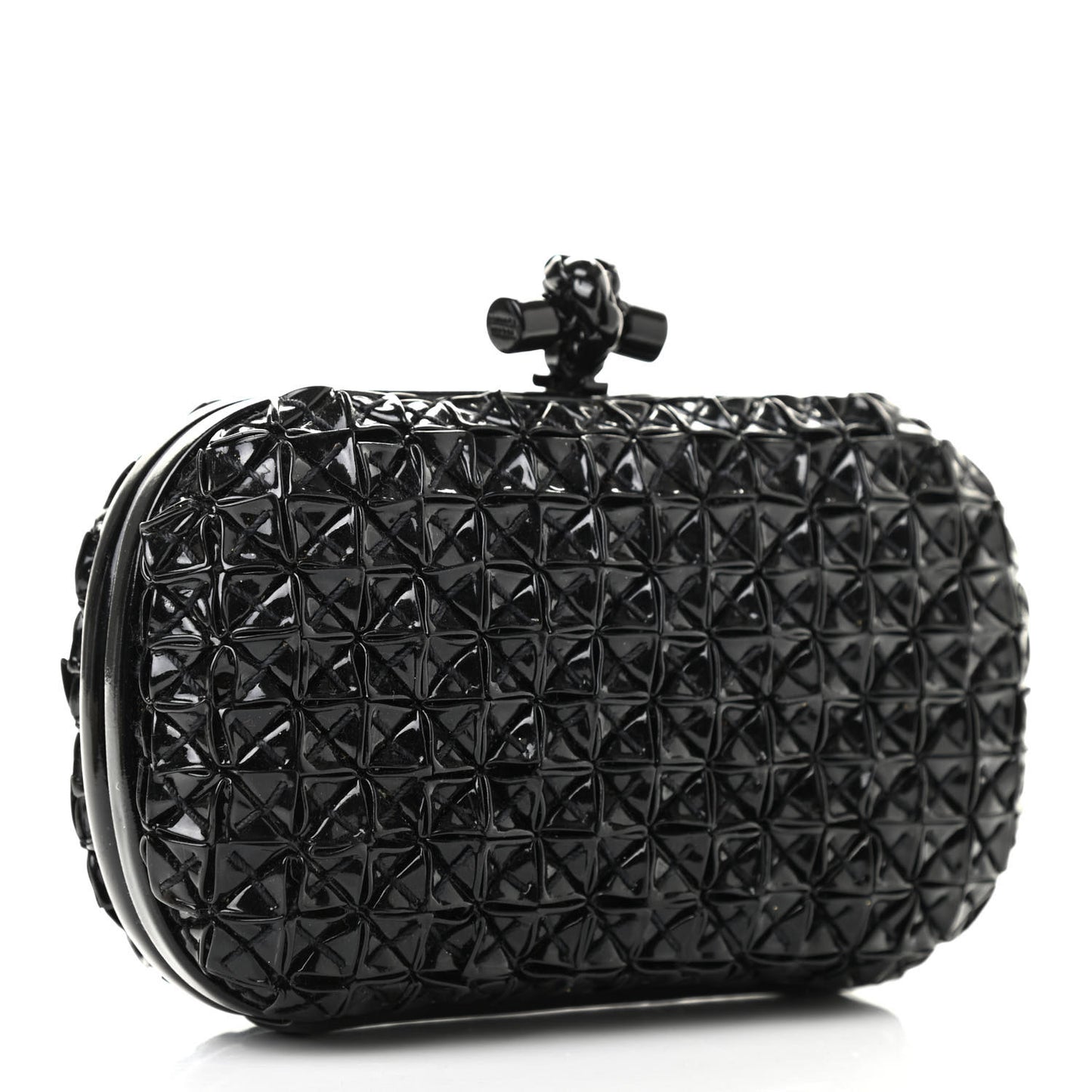 Patent Origami Knot Clutch Black
