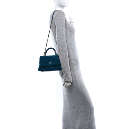 Chanel Shearling Lambskin Small Coco Handle Flap Blue 2 of 11