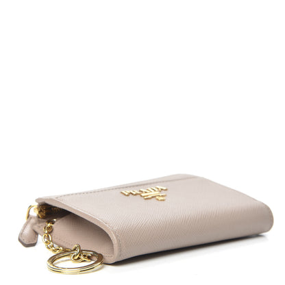 Prada Saffiano Metal Zip Around Keychain Cipria 4 of 7