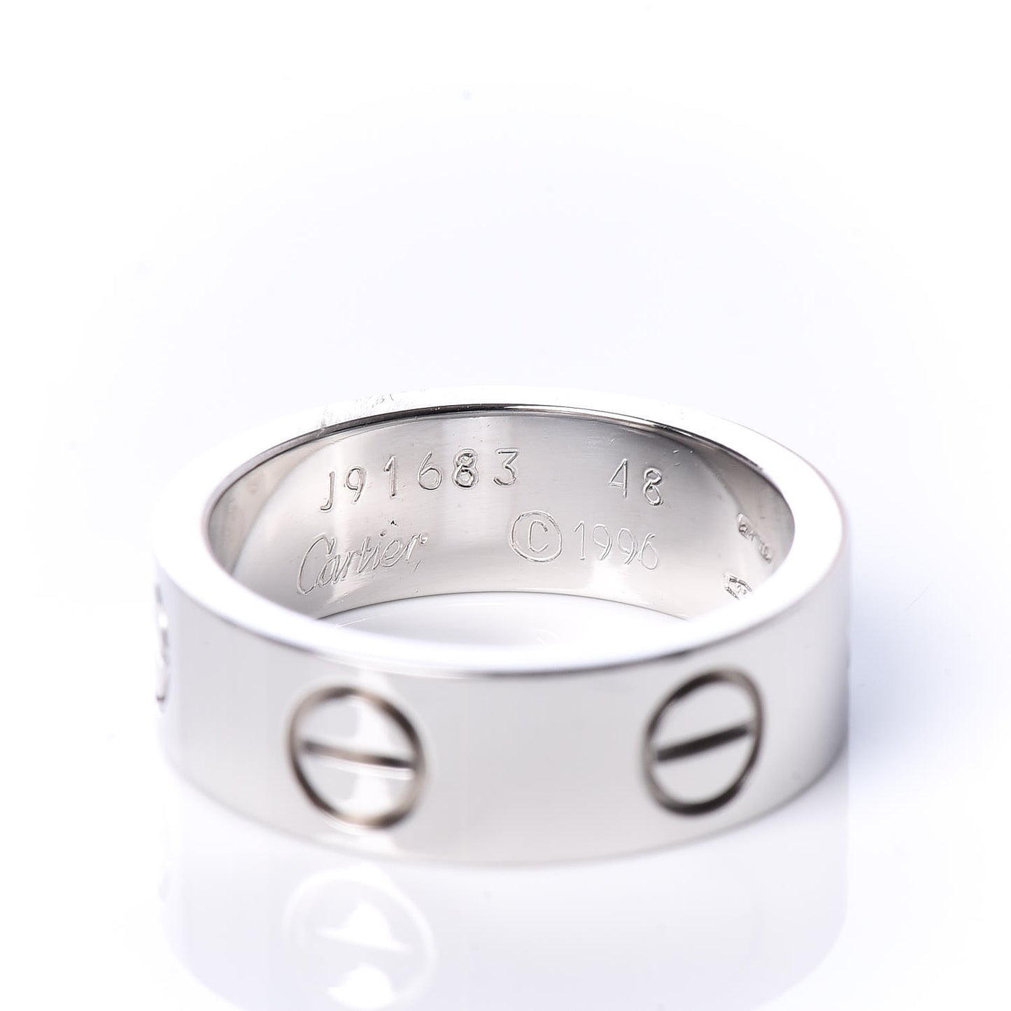 18K White Gold 5.5mm LOVE Ring 48 4.5