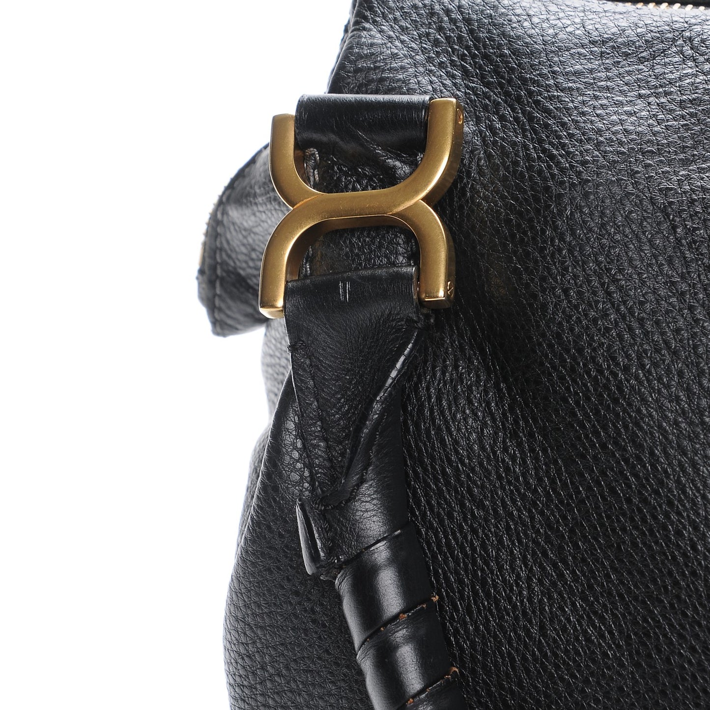 Calfskin Large Marcie Satchel Black