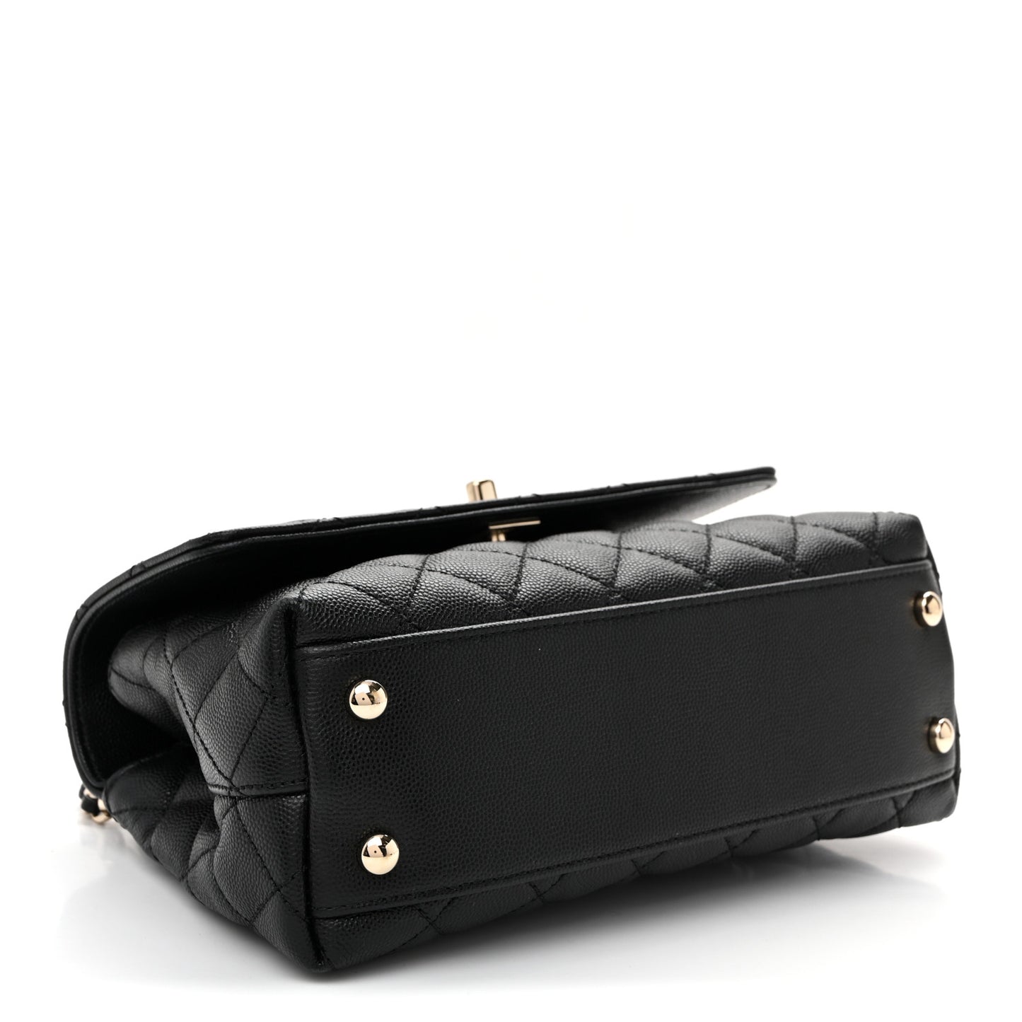Caviar Quilted Mini Coco Handle Flap Black