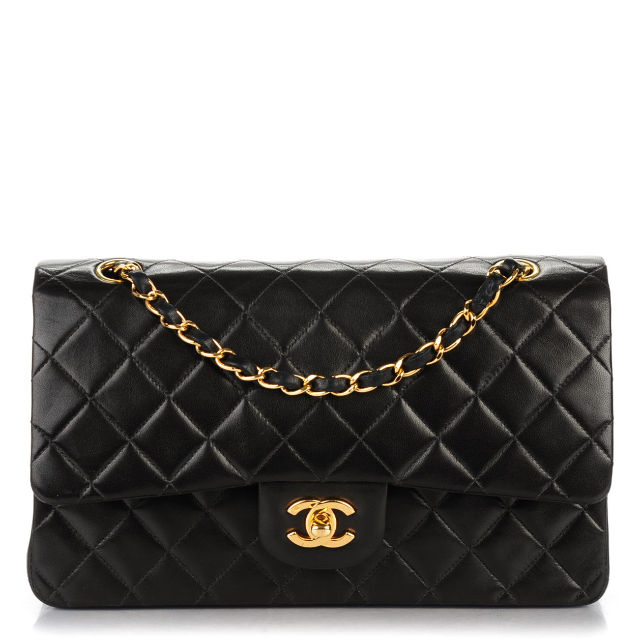 Chanel Lambskin Quilted Medium Double Flap Black 1 of 8