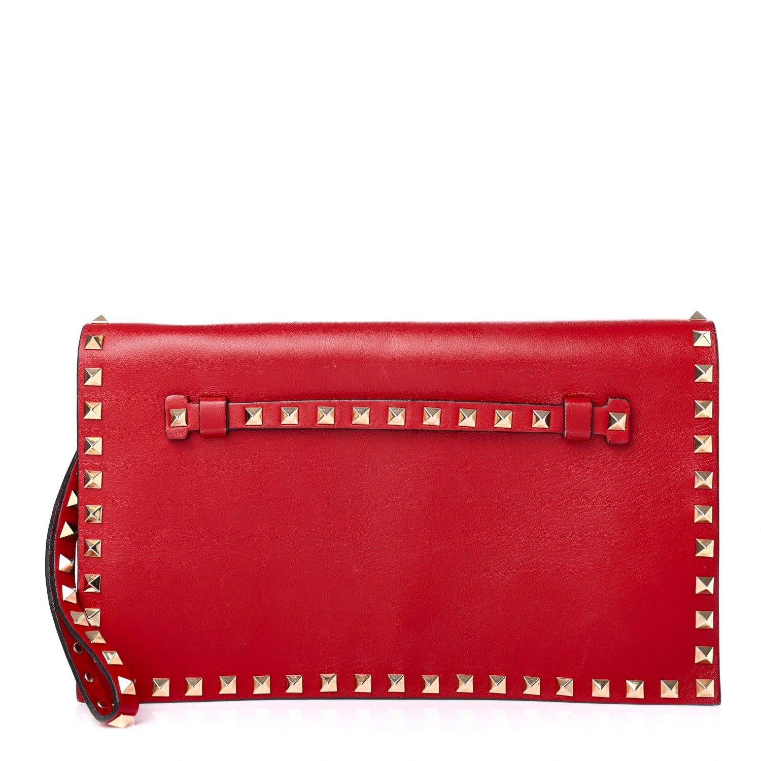 Valentino Garavani Nappa Rockstud Wristlet Clutch Rosso Valentino 1 of 8
