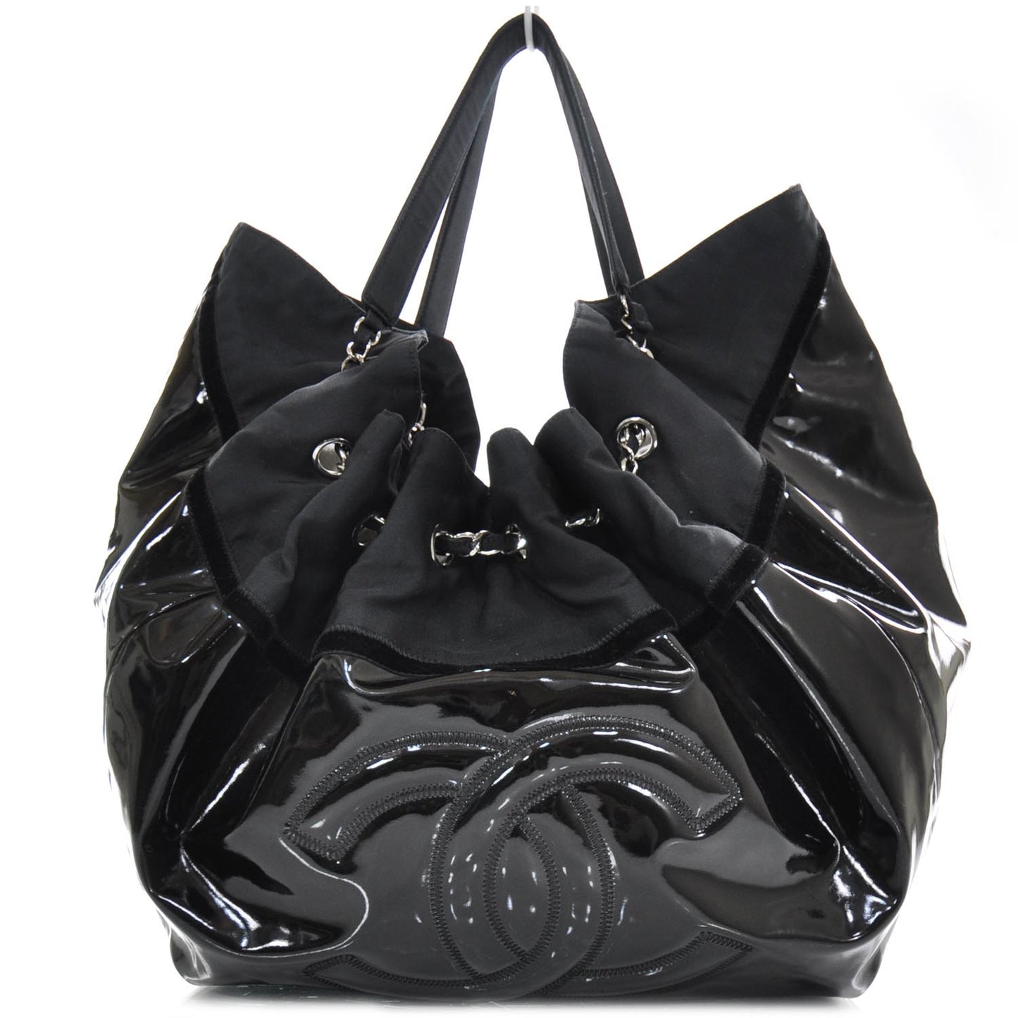 Vinyl Stretch Spirit Large Cabas Tote Black