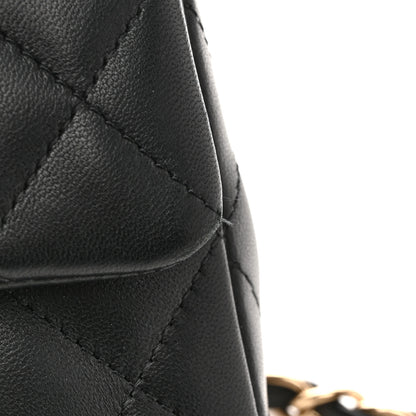 Chanel Lambskin Quilted Mini Rectangular Flap Black White 12 of 14