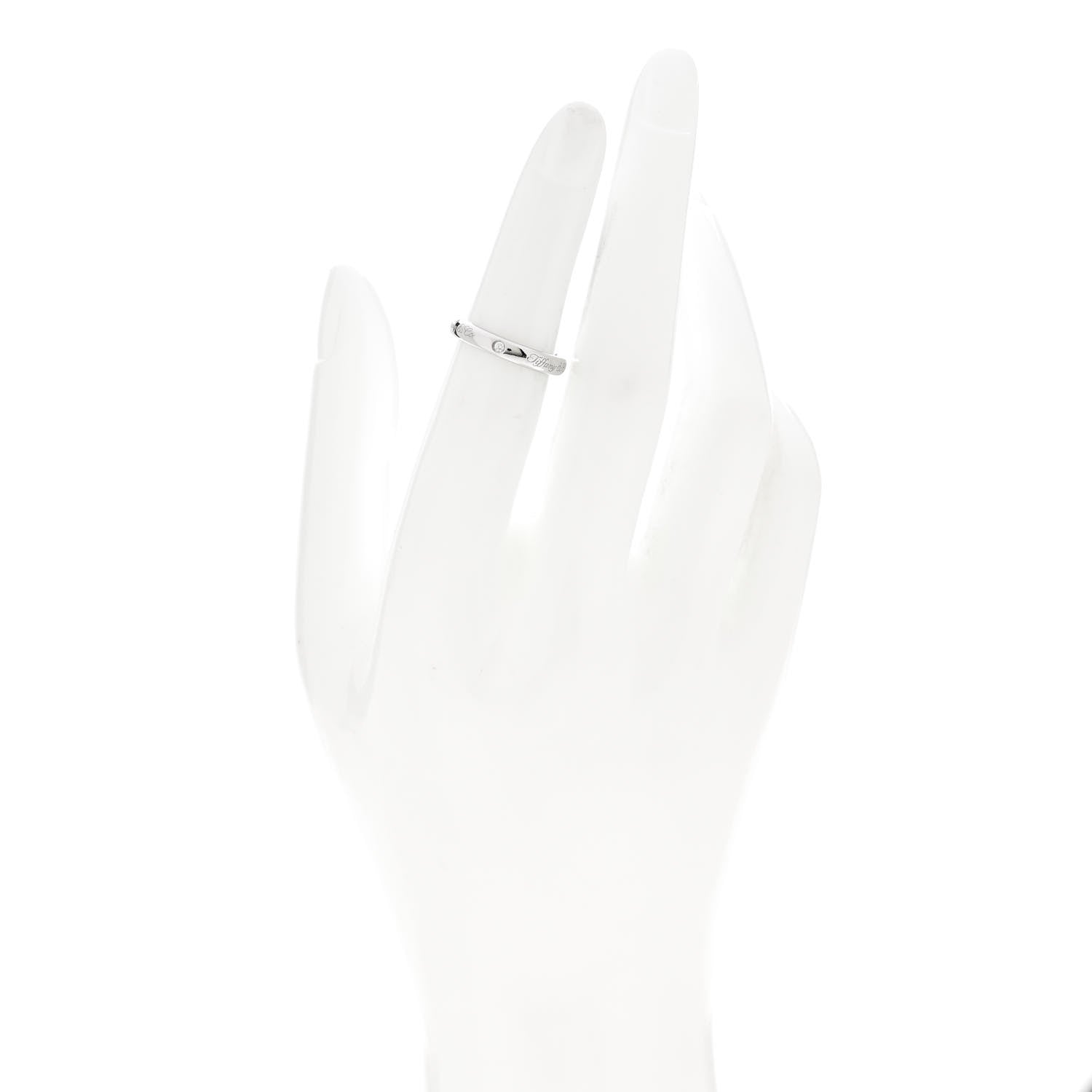 Tiffany Platinum Diamond 3mm Notes Ring 49 5 2 of 5