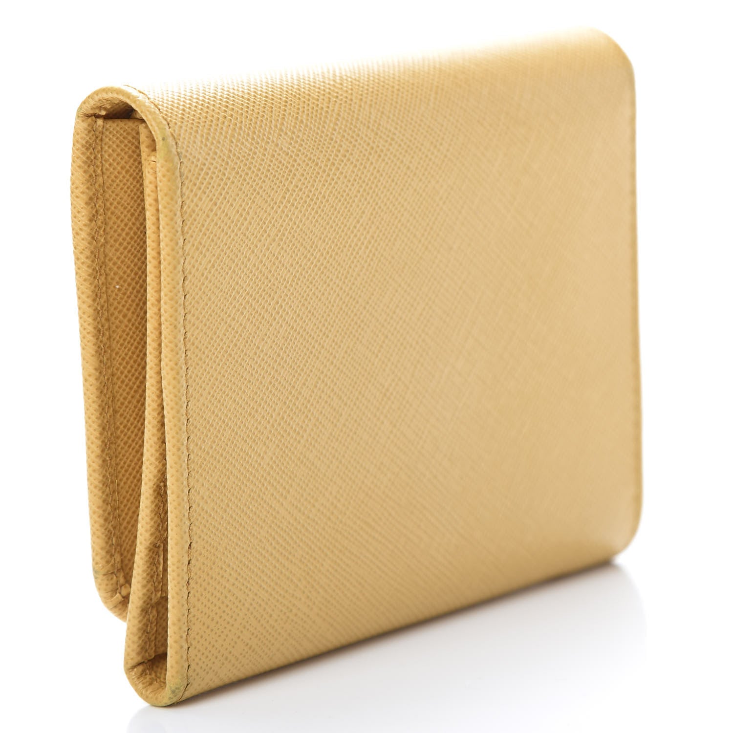 Prada Saffiano Metal Tri-Fold Wallet Ginestra 3 of 10