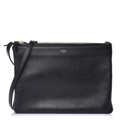 Celine Lambskin Large Trio Crossbody Bag Black 1 of 13