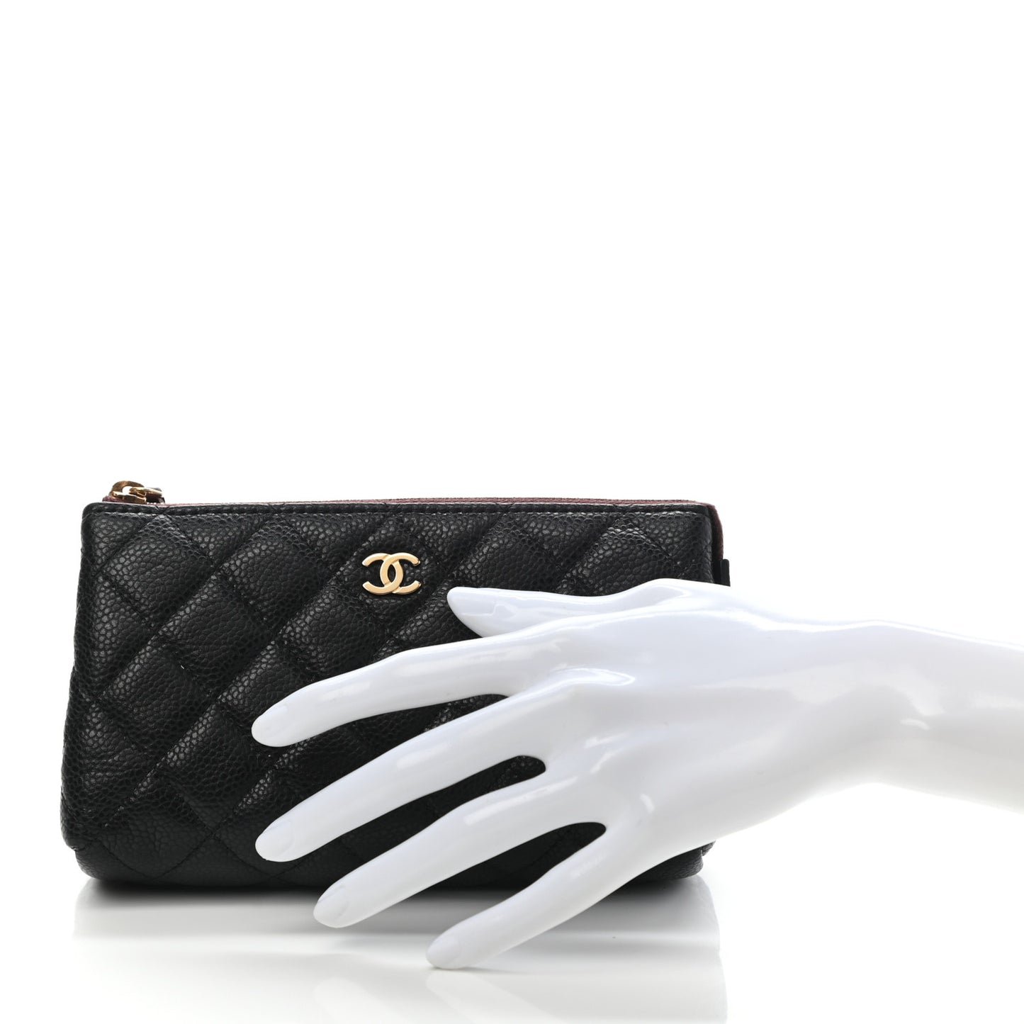 Caviar Quilted Small Pouch Black
