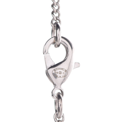 Chanel Baguette Crystal Winged CC Necklace Silver 5 of 6