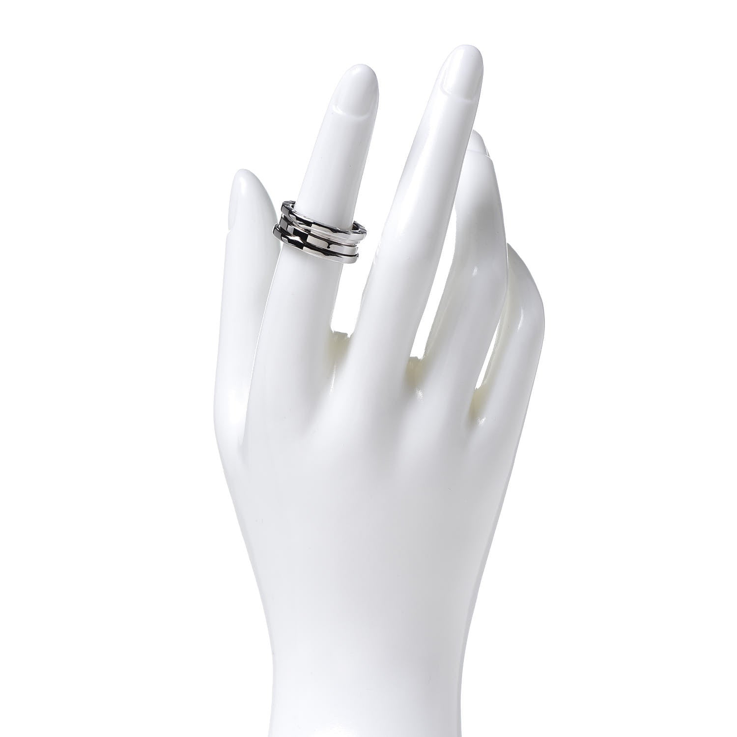 Bulgari 18K White Gold B.Zero1 Two-Band Ring 53 6.25 2 of 6