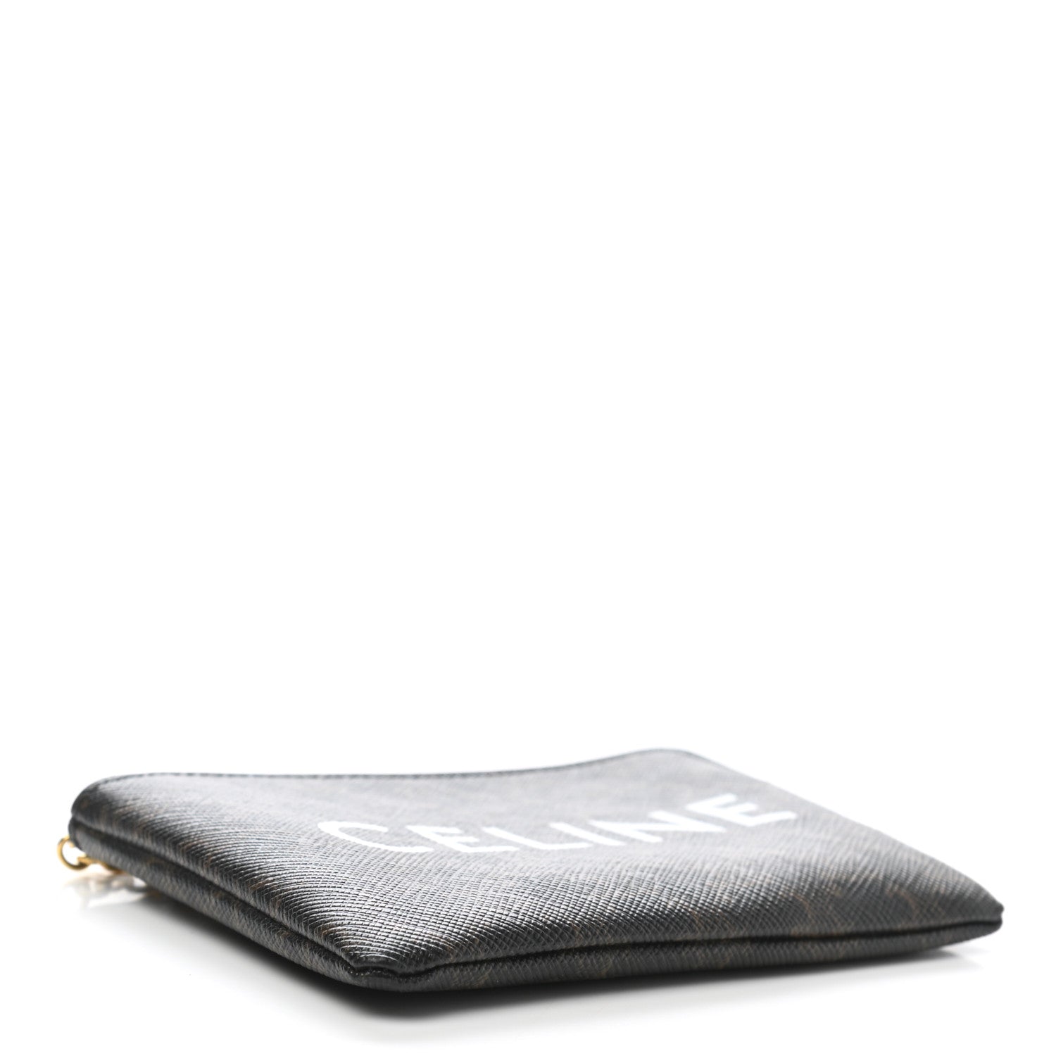 Celine Triomphe Canvas Logo Coin and Card Pouch With Hook Black 4 of 6