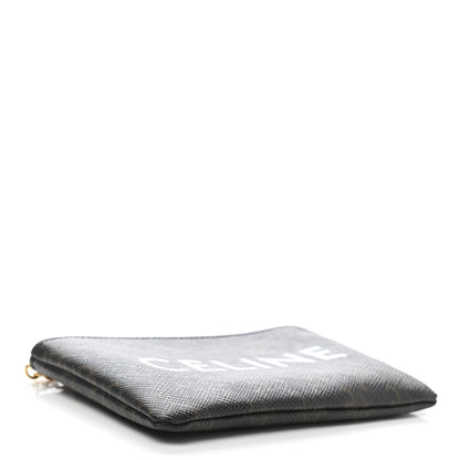 Celine Triomphe Canvas Logo Coin and Card Pouch With Hook Black 4 of 6