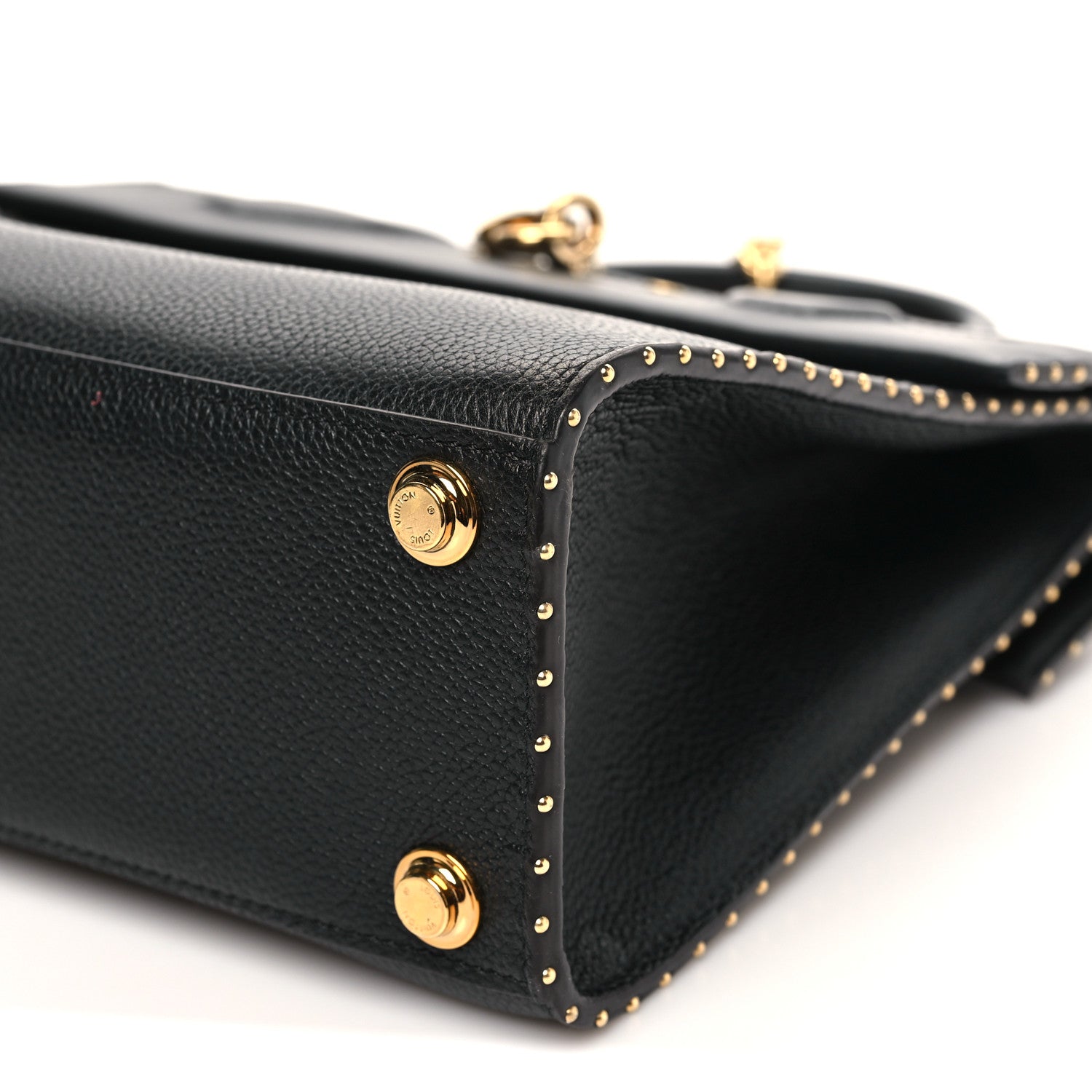 Louis Vuitton Calfskin Taurillon Studded City Steamer One Handle Bag Black 8 of 8