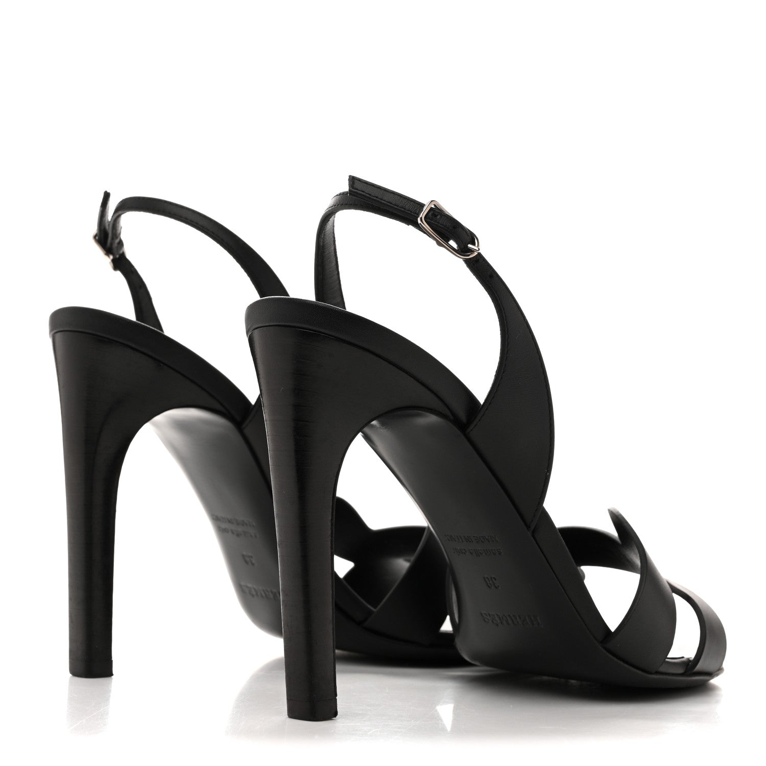 Hermes Calfskin Holy 105 Sandals 38 Black 5 of 11