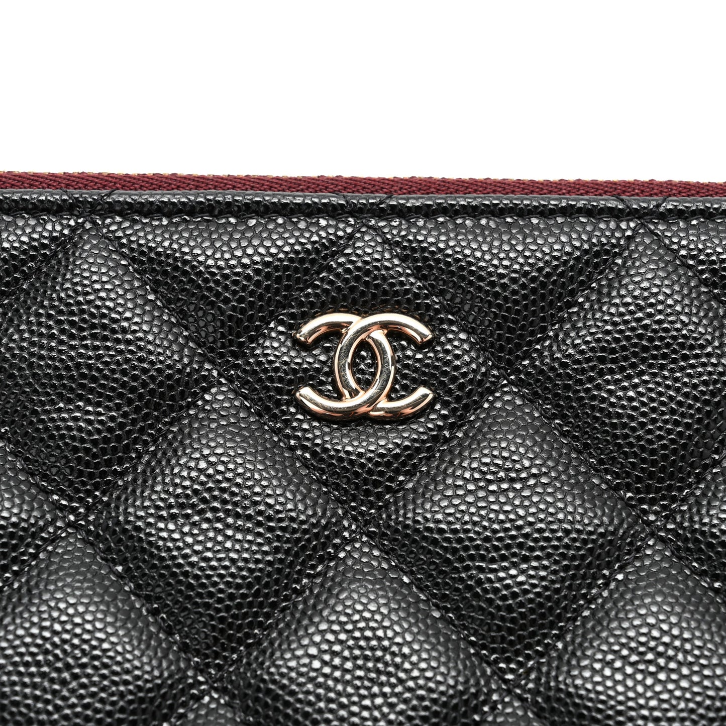 Caviar Quilted Large Cosmetic Case Black