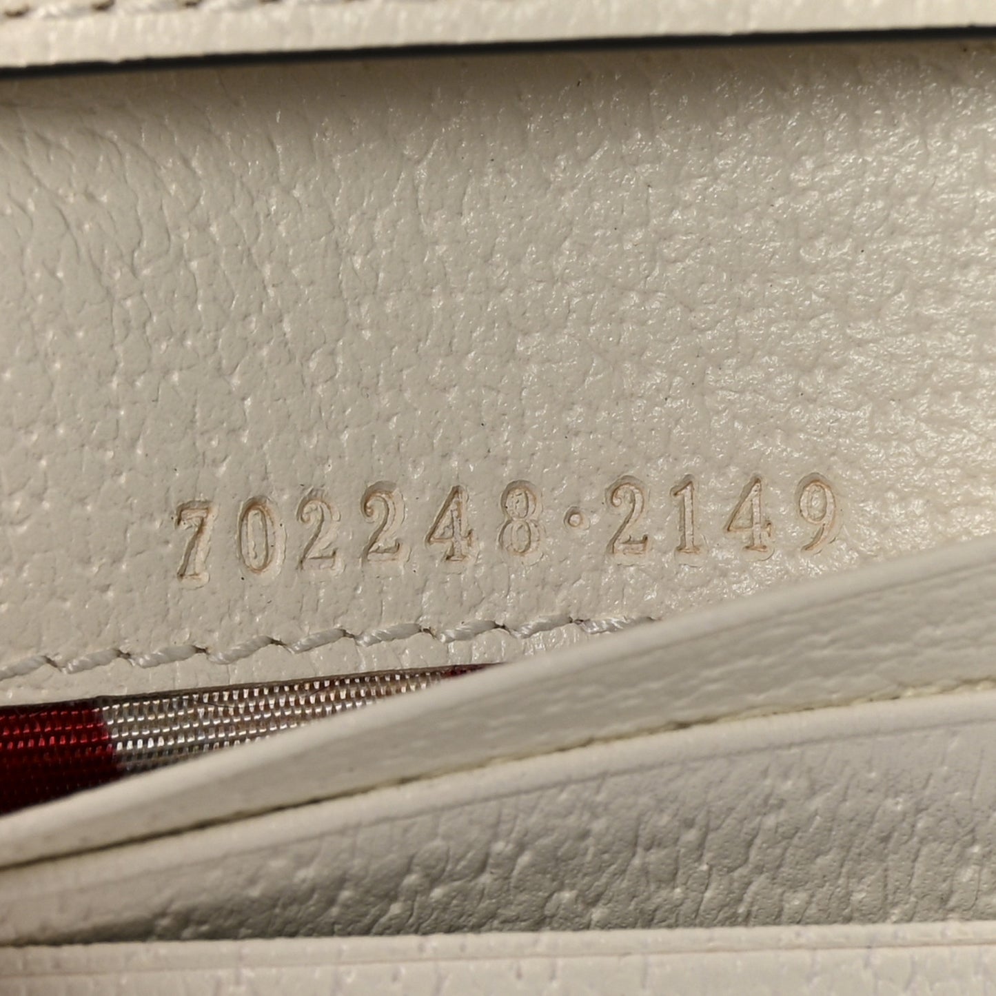 X ADIDAS Textured Dollar Calfskin Trefoil Horsebit 1955 Card Case Wallet With Strap White