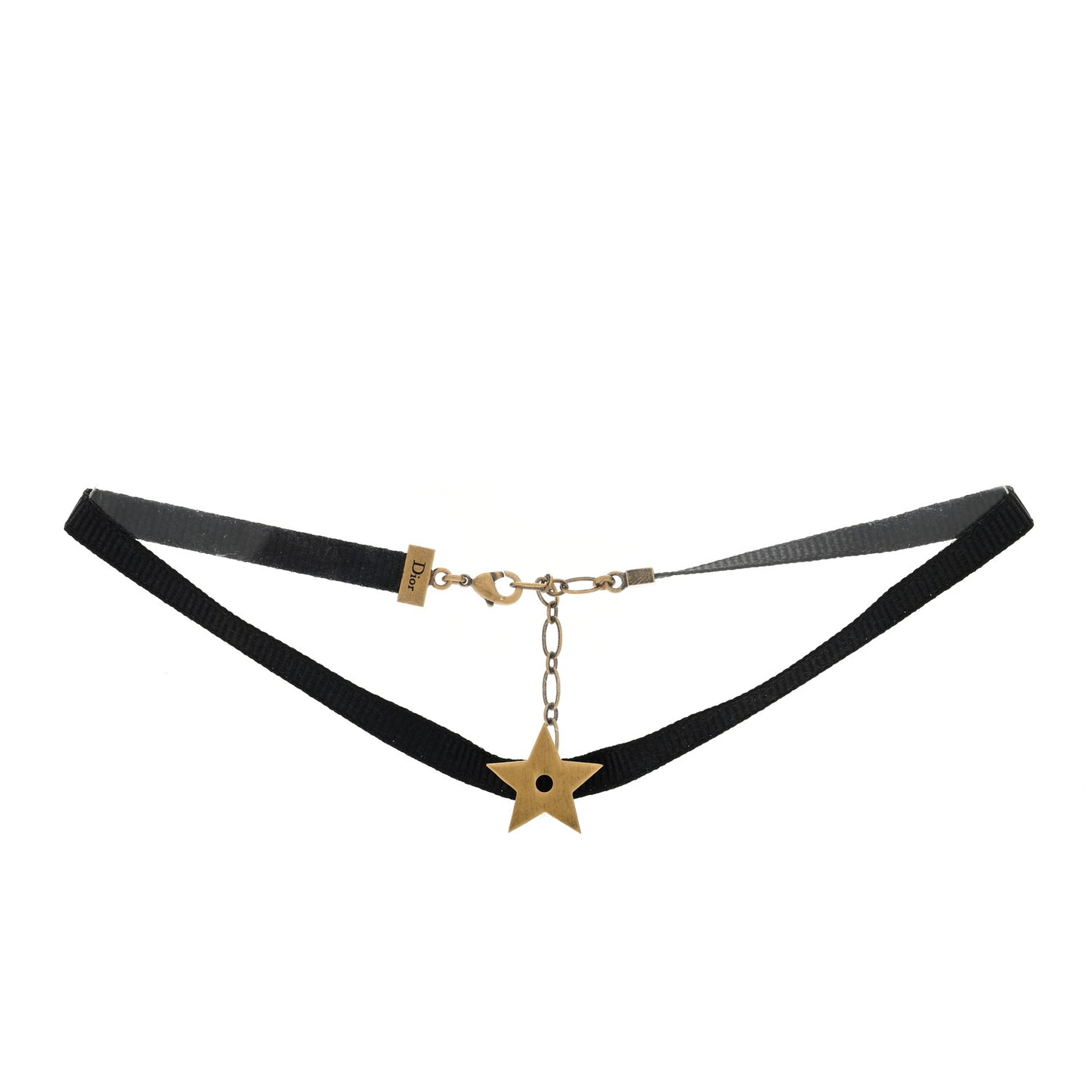 Grosgrain Ribbon Star Choker Necklace Black