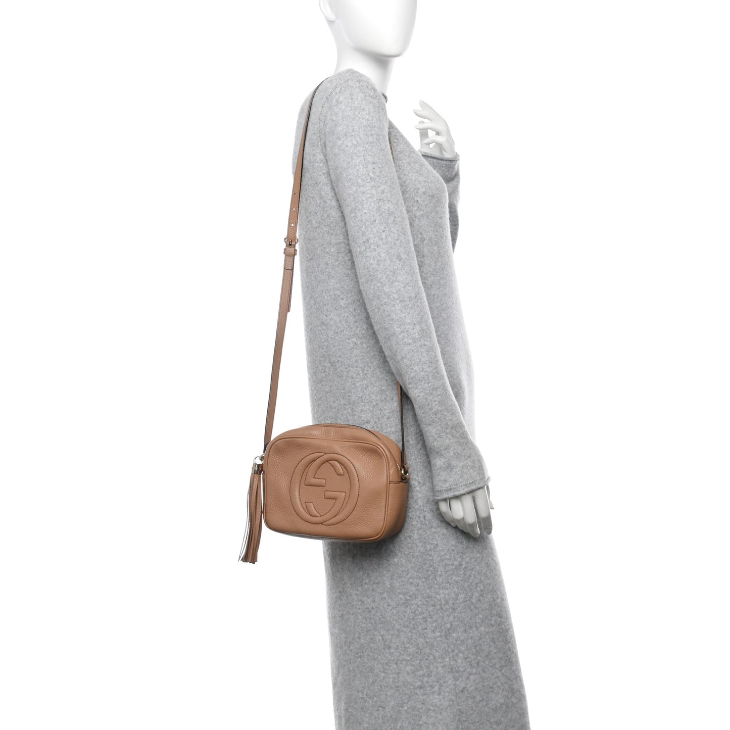 Pebbled Calfskin Small Soho Disco Bag Camelia