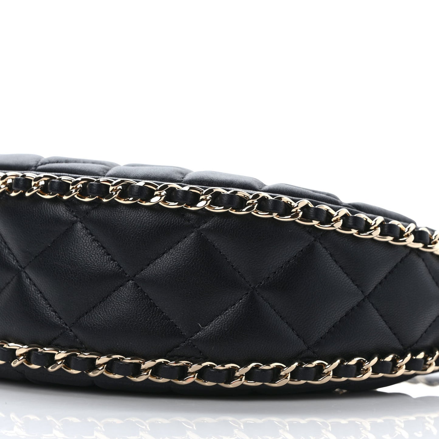 Lambskin Quilted Small Hobo Bag Black
