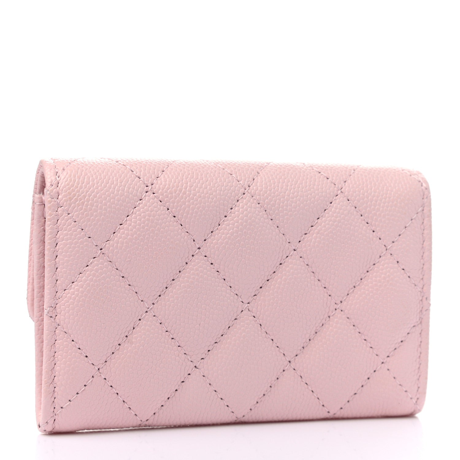 Chanel Caviar Quilted Crystal CC Flap Card Holder Pink 2 of 9