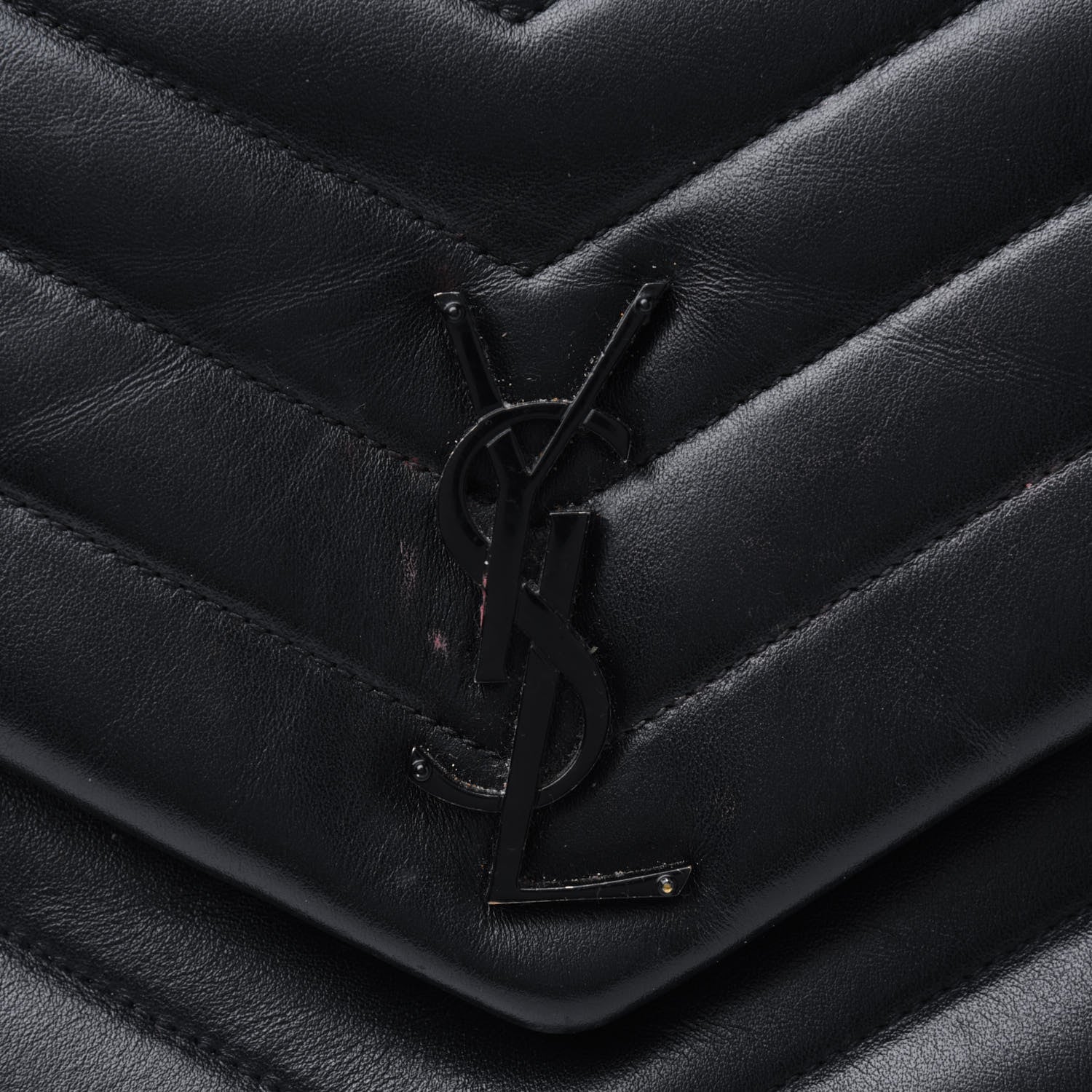 Saint Laurent Calfskin Y Quilted Monogram Medium Loulou Chain Satchel Black 6 of 7