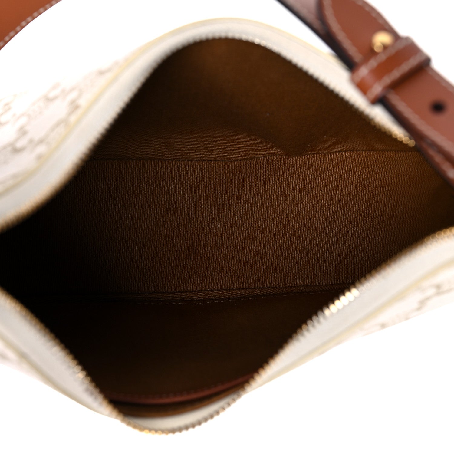 Celine Canvas Calfskin Ava Triomphe Shoulder Bag White 5 of 13