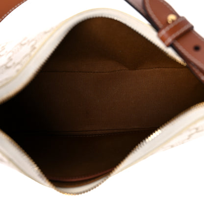 Celine Canvas Calfskin Ava Triomphe Shoulder Bag White 5 of 13