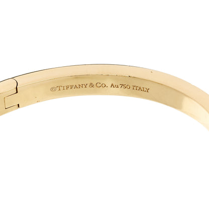 Tiffany 18K Yellow Gold Wide T T1 Hinged Bangle Bracelet 3 of 4