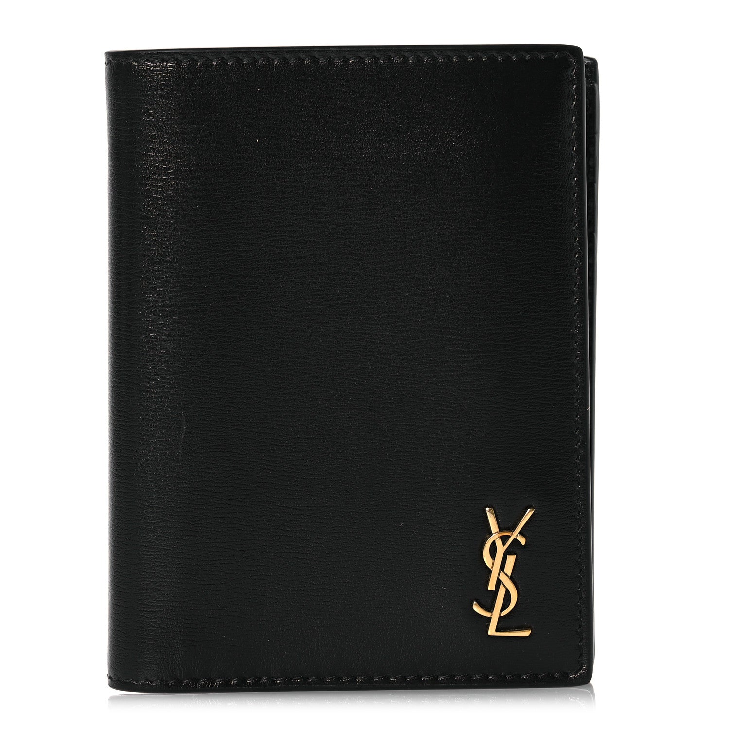 Saint Laurent Calfskin Techno Credit Card Wallet Black 1 of 12