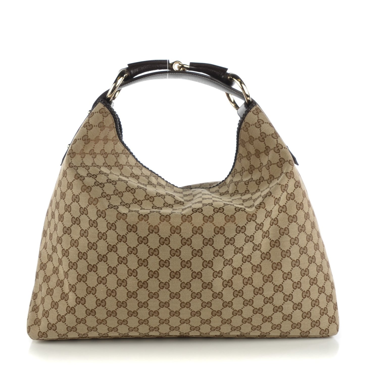 Monogram Large Horsebit Chain Hobo Dark Brown