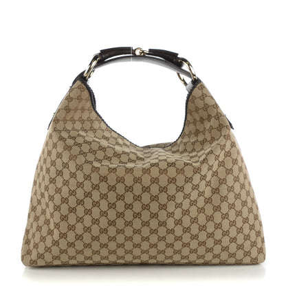 Gucci Monogram Large Horsebit Chain Hobo Dark Brown 1 of 7