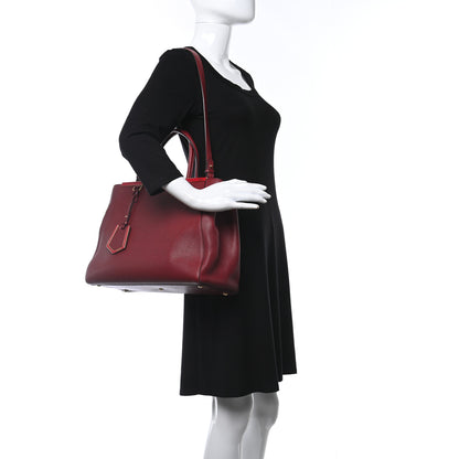 Fendi Vitello Elite Regular 2Jours Tote Rosso Scuro Ciliegia 3 of 9
